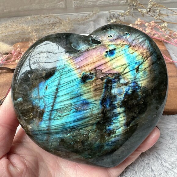 Beautiful Large Labradorite Heart - Picture 1 of 7